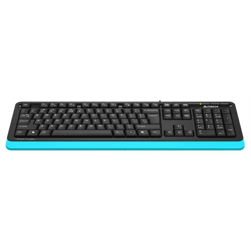 Клавиатура A4Tech FKS10 черный/синий USB (подставка для запястий) (FKS10 BLUE) кабель 1.5м