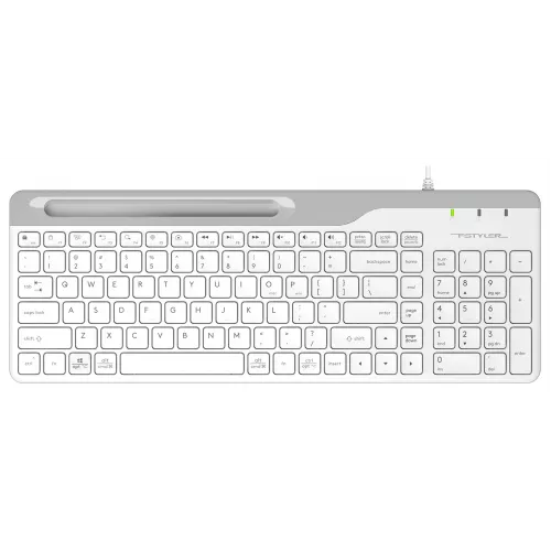 Клавиатура A4Tech FK25 белый/серый USB slim (FK25 WHITE) кабель 1.5м