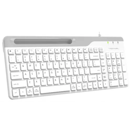 Клавиатура A4Tech FK25 белый/серый USB slim (FK25 WHITE) кабель 1.5м
