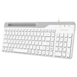 Клавиатура A4Tech FK25 белый/серый USB slim (FK25 WHITE) кабель 1.5м