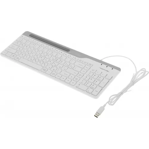 Клавиатура A4Tech FK25 белый/серый USB slim (FK25 WHITE) кабель 1.5м