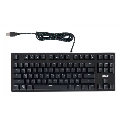 Клавиатура Acer OKW126 механическая черный USB Multimedia for gamer для ноутбука LED (ZL.KBDEE.00G) кабель 1.8м
