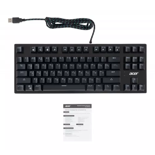 Клавиатура Acer OKW126 механическая черный USB Multimedia for gamer для ноутбука LED (ZL.KBDEE.00G) кабель 1.8м