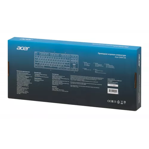 Клавиатура Acer OKW126 механическая черный USB Multimedia for gamer для ноутбука LED (ZL.KBDEE.00G) кабель 1.8м