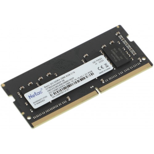 Память DDR4 8Gb 2666MHz Netac NTBSD4N26SP-08 Basic RTL PC4-21300 CL19 SO-DIMM 260-pin 1.2В single rank Ret