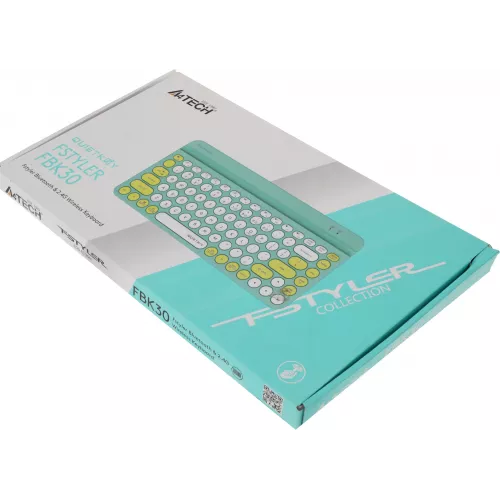 Клавиатура A4Tech FBK30 зеленый USB беспроводная BT/Radio slim Multimedia (FBK30 AVOCADO)