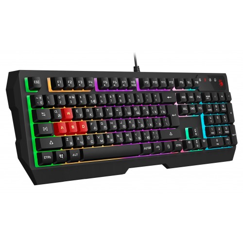 Клавиатура A4Tech B135N черный USB for gamer LED (подставка для запястий) кабель 1.8м