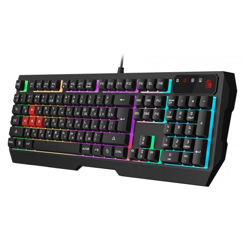 Клавиатура A4Tech B135N черный USB for gamer LED (подставка для запястий) кабель 1.8м