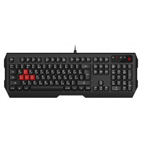Клавиатура A4Tech B135N черный USB for gamer LED (подставка для запястий) кабель 1.8м