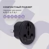 Адаптер-переходник Buro BU-PA01-B (1 розетка) черный (пакет ПЭ)
