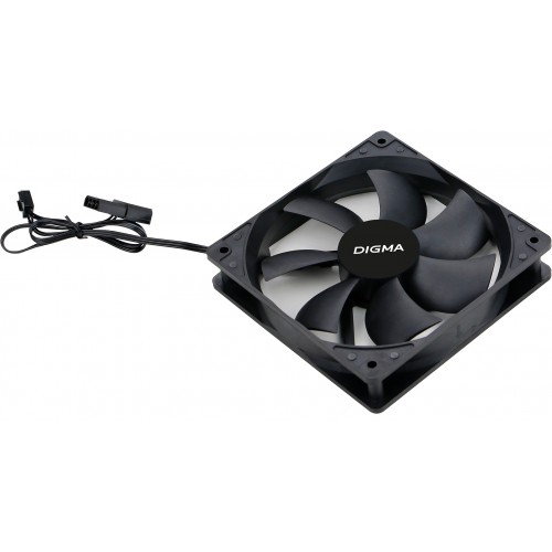Вентилятор для корпуса Digma DFAN-120-7 120х120x25 черный 3-pin 4-pin (Molex) 23дБ Ret