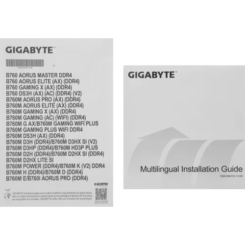 Материнская плата Gigabyte B760M GAMING DDR4 Soc-1700 Intel B760 2xDDR4 mATX AC`97 8ch(7.1) 2.5Gg RAID+VGA+HDMI+DP