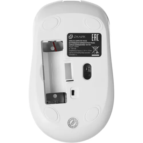 Мышь Оклик 509MW white белый оптическая 1600dpi беспров. USB для ноутбука 4but (1885186)