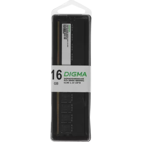 Память DDR5 16Gb 4800MHz Digma DGMAD54800016S RTL PC5-38400 CL40 DIMM 288-pin 1.1В single rank Ret