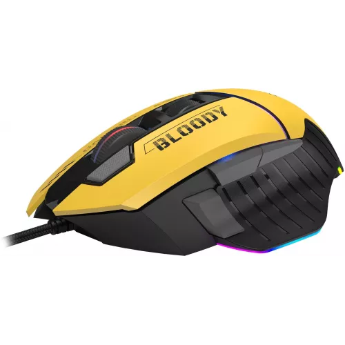 Мышь A4Tech Bloody W95 Max Sports желтый/серый оптическая 12000dpi USB 10but (W95 MAX SPORTS LIME)