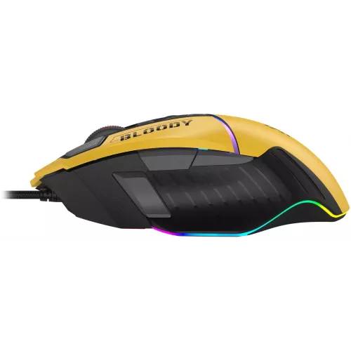 Мышь A4Tech Bloody W95 Max Sports желтый/серый оптическая 12000dpi USB 10but (W95 MAX SPORTS LIME)