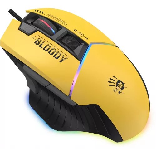 Мышь A4Tech Bloody W95 Max Sports желтый/серый оптическая 12000dpi USB 10but (W95 MAX SPORTS LIME)