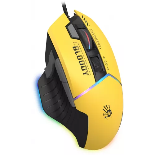 Мышь A4Tech Bloody W95 Max Sports желтый/серый оптическая 12000dpi USB 10but (W95 MAX SPORTS LIME)