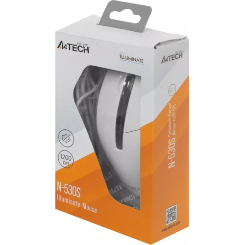 Мышь A4Tech N-530S белый оптическая 1200dpi USB 2but