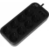 Сетевой фильтр Powercom SP-08 USB03AB 1.8м 1.8м (8 розеток) черный (коробка)