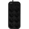 Сетевой фильтр Powercom SP-08 USB03AB 1.8м 1.8м (8 розеток) черный (коробка)