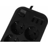 Сетевой фильтр Powercom SP-08 USB03AB 1.8м 1.8м (8 розеток) черный (коробка)