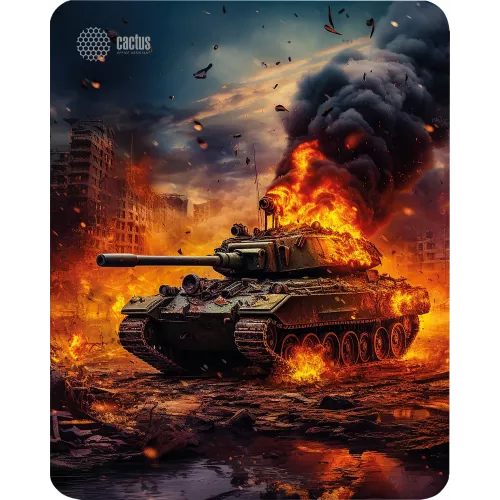 Коврик для мыши Cactus Burning tank рисунок 300x250x3мм (CS-MP-D04M)