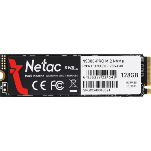 Накопитель SSD Netac PCIe 3.0 x4 128GB NT01N930E-128G-E4X N930E Pro M.2 2280