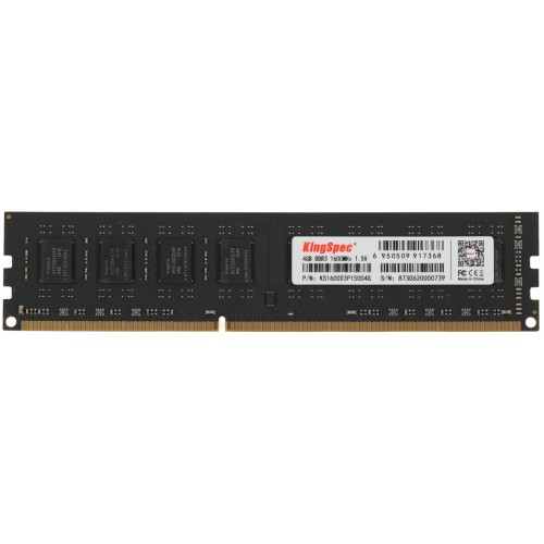 Память DDR3 4Gb 1600MHz Kingspec KS1600D3P15004G RTL PC3-12800 CL11 DIMM 240-pin 1.5В dual rank Ret