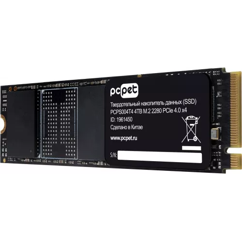 Накопитель SSD PC Pet PCIe 4.0 x4 4TB PCPS004T4 M.2 2280 OEM