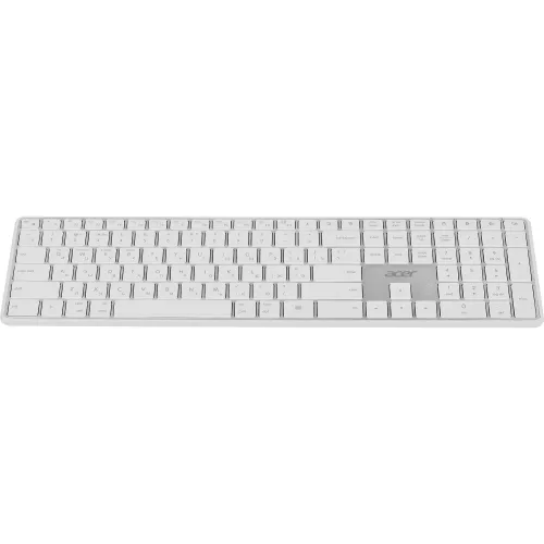 Клавиатура Acer OKR301 белый/серебристый USB беспроводная BT/Radio slim Multimedia (ZL.KBDEE.015)