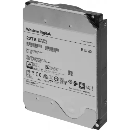 Жесткий диск WD SAS 3.0 22TB 0F48052 WUH722222AL5204 Server Ultrastar DC HC570 512E (7200rpm) 512Mb 3.5"