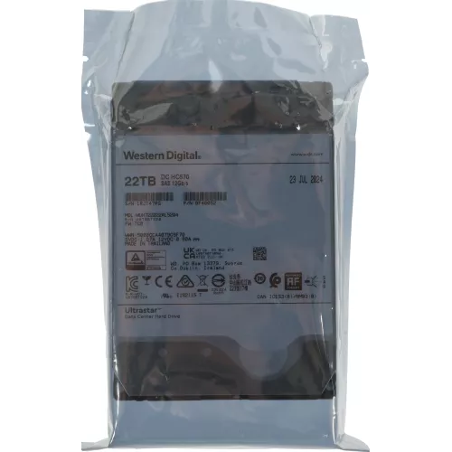 Жесткий диск WD SAS 3.0 22TB 0F48052 WUH722222AL5204 Server Ultrastar DC HC570 512E (7200rpm) 512Mb 3.5"
