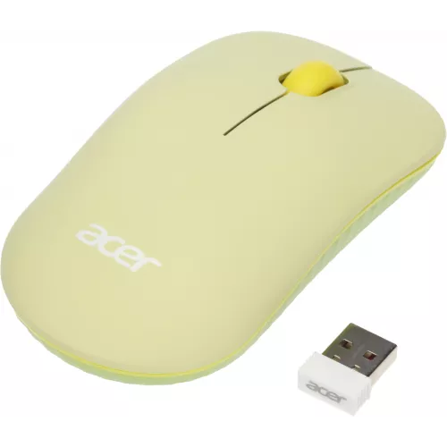 Мышь Acer OMR205 зеленый/желтый оптическая 1200dpi беспров. USB для ноутбука 3but (ZL.MCEEE.02J)