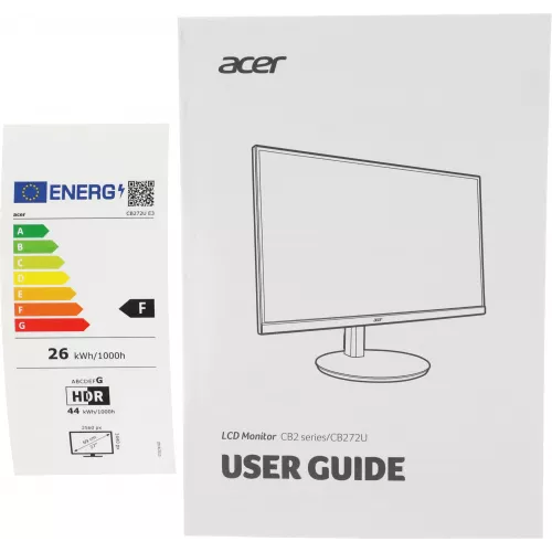 Монитор Acer 27" Vero CB272UE3bmiprux черный IPS LED 1ms 16:9 HDMI M/M матовая HAS Piv 350cd 178гр/178гр 2560x1440 100Hz FreeSync DP 2K USB 7.89кг