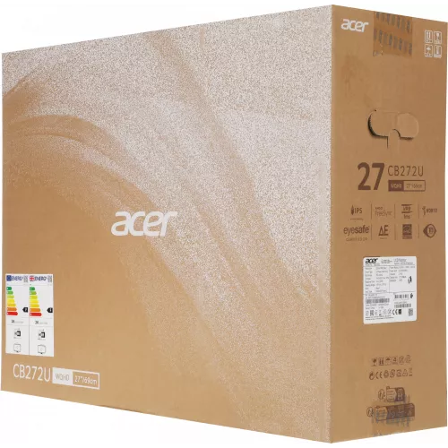Монитор Acer 27" Vero CB272UE3bmiprux черный IPS LED 1ms 16:9 HDMI M/M матовая HAS Piv 350cd 178гр/178гр 2560x1440 100Hz FreeSync DP 2K USB 7.89кг