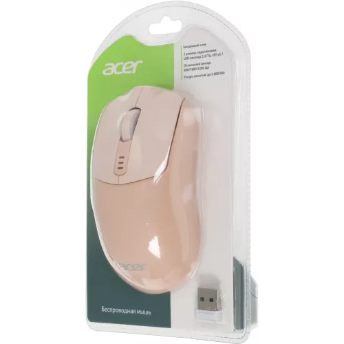 Мышь Acer OMR312 розовый оптическая 3200dpi беспров. BT/Radio USB 5but (ZL.MCECC.036)