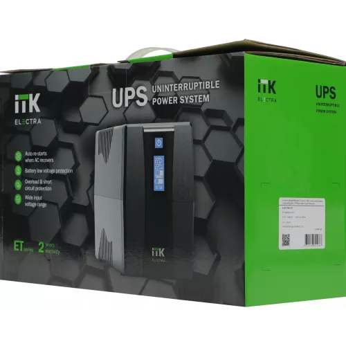 Источник бесперебойного питания ITK Electra EET-0800VA-1-001 480Вт 800ВА черный