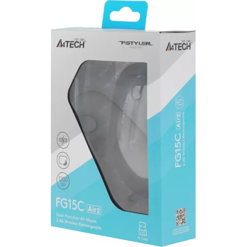 Мышь A4Tech Fstyler FG15C Air2 черный оптическая 1200dpi беспров. USB для ноутбука 3but (FG15C AIR2 BLACK)