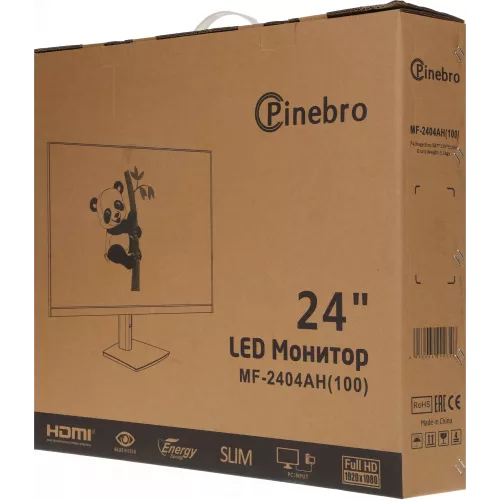 Монитор Pinebro 23.8" MF-2404AH(100) черный IPS LED 4ms 16:9 HDMI M/M матовая HAS Piv 300cd 178гр/178гр 1920x1080 100Hz FreeSync VGA FHD 3.7кг