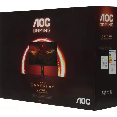 Монитор AOC 27" Q27G2U черный/красный VA LED 16:9 HDMI матовая HAS Piv 250cd 178гр/178гр 2560x1440 144Hz FreeSync Premium DP 2K USB 5.2кг