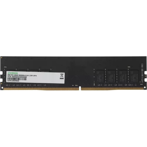 Память DDR4 8GB 3600MHz Digma DGMAD43600008S RTL PC4-28800 CL18 DIMM 288-pin 1.35В single rank Ret
