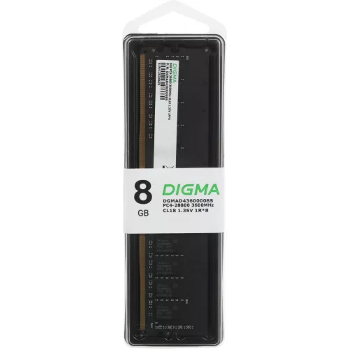 Память DDR4 8GB 3600MHz Digma DGMAD43600008S RTL PC4-28800 CL18 DIMM 288-pin 1.35В single rank Ret