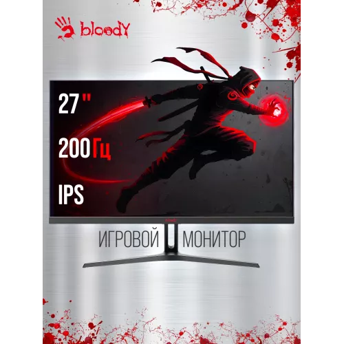 Монитор Bloody 27" MN270Q черный IPS LED 1ms 16:9 HDMI M/M матовая 300cd 178гр/178гр 2560x1440 200Hz G-Sync DP 2K 3.95кг
