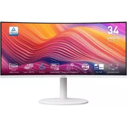 Монитор MSI 34" Modern MD342CQPW белый VA LED 21:9 HDMI M/M матовая HAS Piv 3500:1 300cd 178гр/178гр 3440x1440 120Hz DP UW USB 8.05кг
