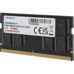 Память DDR5 32GB 5600MHz A-Data AD5S560032G-S RTL PC5-44800 CL46 SO-DIMM 262-pin 1.1В single rank Ret
