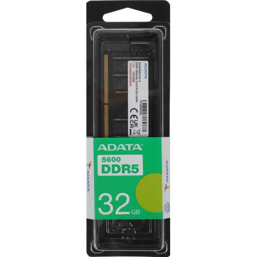 Память DDR5 32GB 5600MHz A-Data AD5S560032G-S RTL PC5-44800 CL46 SO-DIMM 262-pin 1.1В single rank Ret