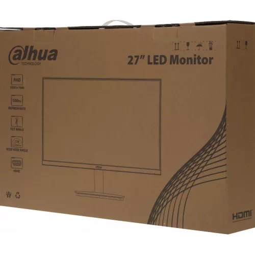 Монитор Dahua 27" DHI-LM27-A201H черный IPS LED 5ms 16:9 HDMI M/M матовая 1000:1 250cd 178гр/178гр 1920x1080 100Hz VGA DP FHD 4.7кг