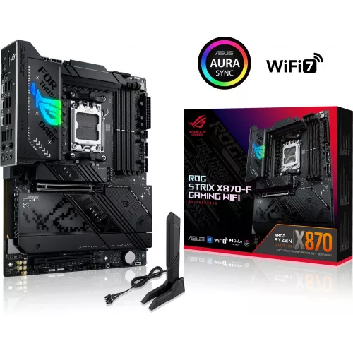 Материнская плата Asus ROG STRIX X870-F GAMING WIFI Socket AM5 AMD X870 4xDDR5 ATX AC`97 8ch(7.1) 2.5Gg RAID+HDMI+DP