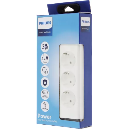 Сетевой фильтр Philips CHP2135WA/51 2м (3 розетки) белый (коробка)